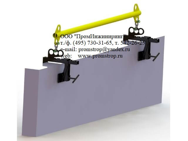 Горизонтальный монтаж стеновых сэндвич панелей траверсой с двумя ЗС1-30-270