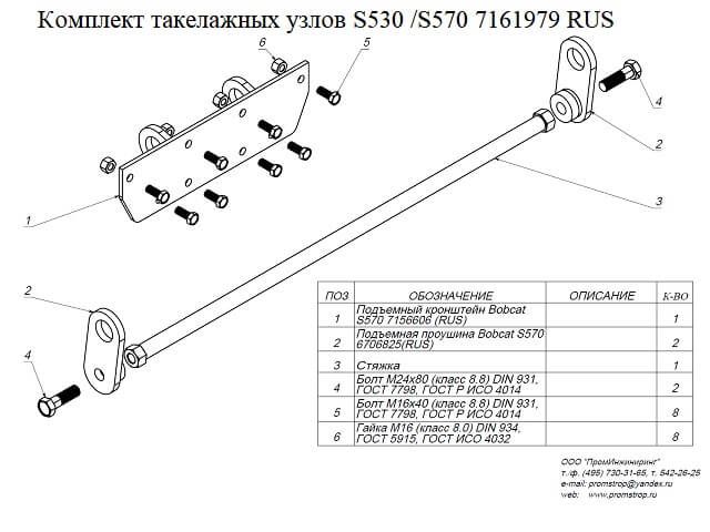 монтаж комплекта такелажных узлов